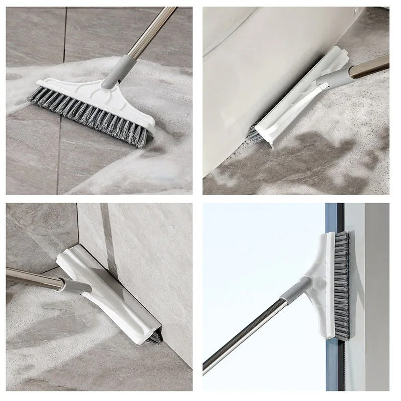 Long Handle Floor Scrub Brush with wiper