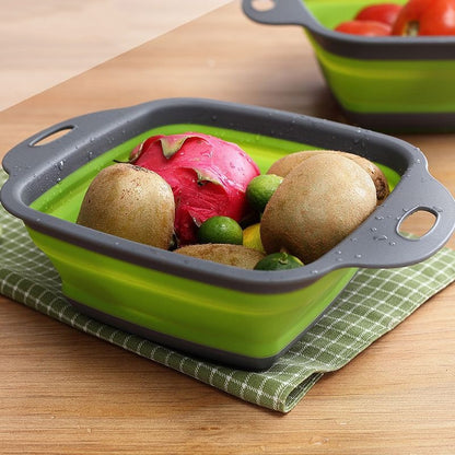 TWO FOLDABLE SILICONE STRAINER SET