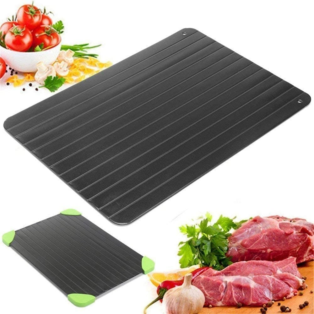 Fast Defrosting Tray For Thawing Frozen Foods - Eco-friendly Rapid  Defroster Meat Tray Thaw Master With Silicone Borders - Defrost Meat Thaw  Metal Plate (14 x 8) 