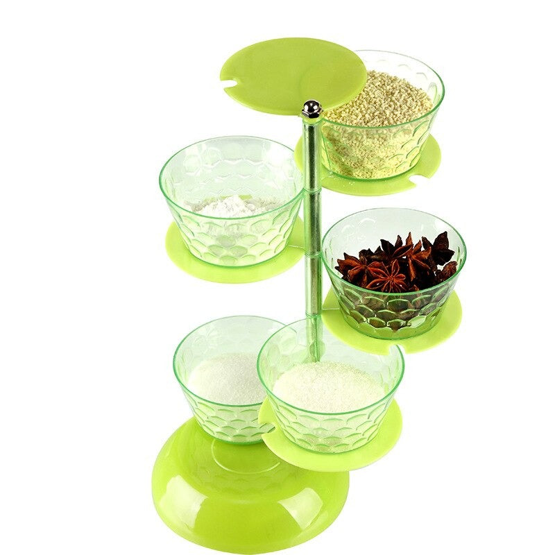 Spice Box ,360° Revolving Seasoning Spice Container, Kitchen Seasoning Box