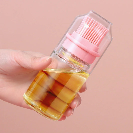 SILICONE BRUSH GLASS OIL BOTTLE WITH CAP